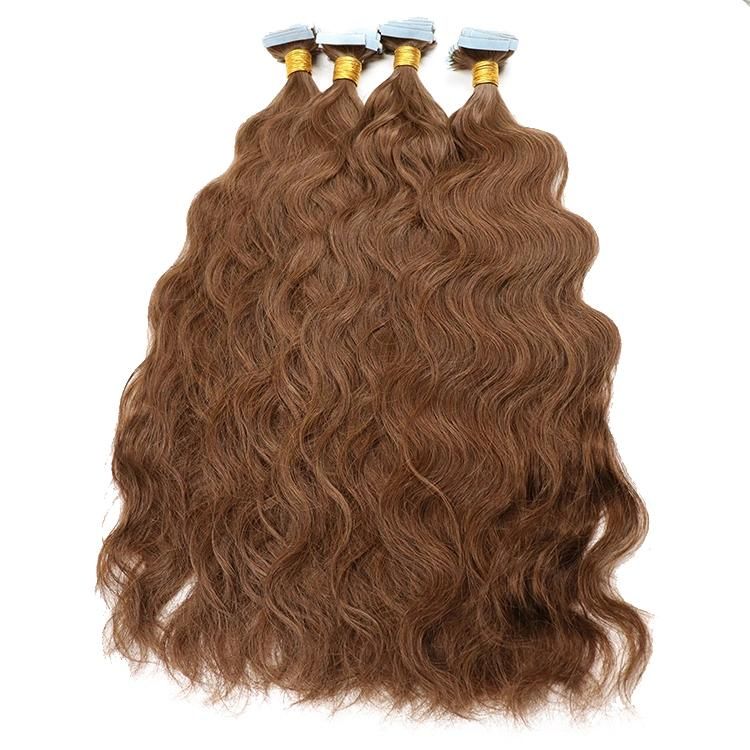 Wholesale Raw Remy Virgin Natural Wave Tape in Hair Extensions 100% Human Hair