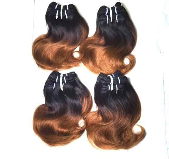 Virgin Cambodian Hair Ombre Human Hair 8 Inch Body Wave Bundles