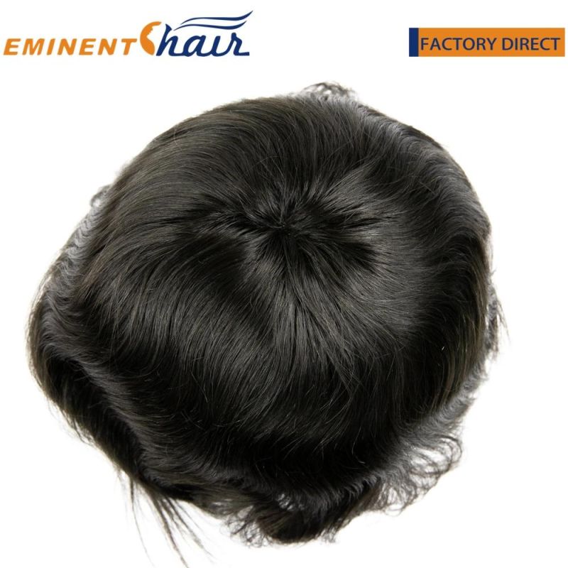 Instant Delivery Human Hair Mono with Lace Front Stock Toupee