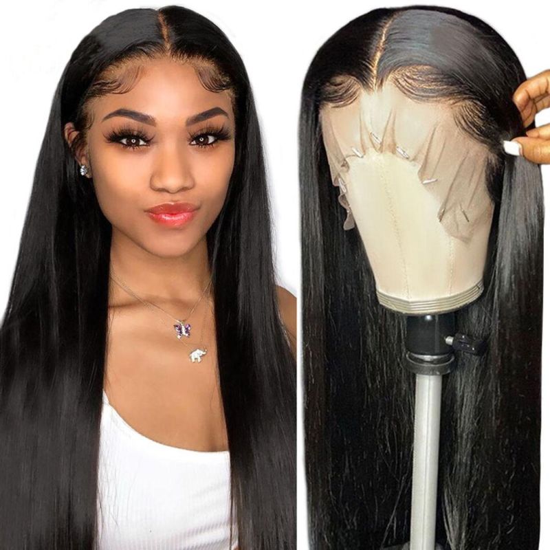 Chocolate Brown 30 Inches Straight Lace Front Wig #4 Transparent Lace Frontal Wigs T Part Bone Straight Brazilian Human Hair Wig