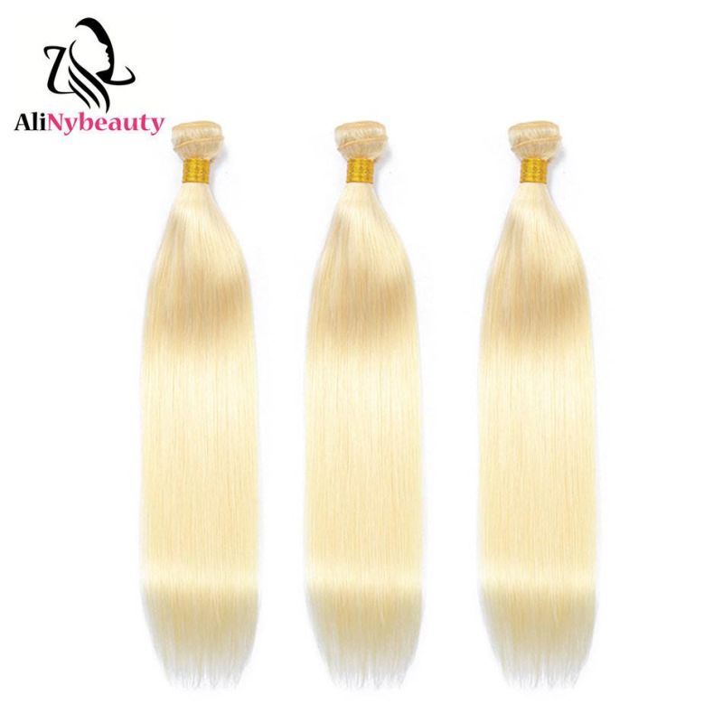 Alinybeauty Color 613# Natural Straight Brazilian Virgin Human Hair Weave