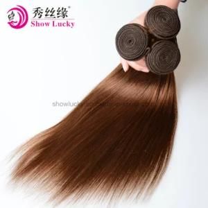 Natural Human Hair Products Light Brown Color Straight Indian Virgin Hair Weaving