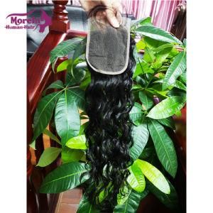Morein 8A/9A/10A Grade Mongolian Virgin Remy Hunan Hair Bundles 1b Water Wave with Lace Closure