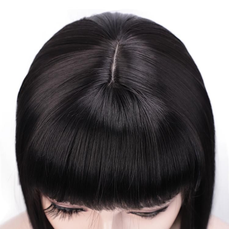 Cheapest Price with Bangs Black Short Cut Heat Resistant Futura Fiber Straight Synthetic Bob Wig