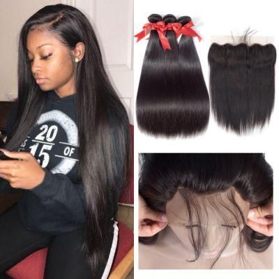 Wholesale Straight Indian Virgin Hair Top Lace Frontal with Bundles