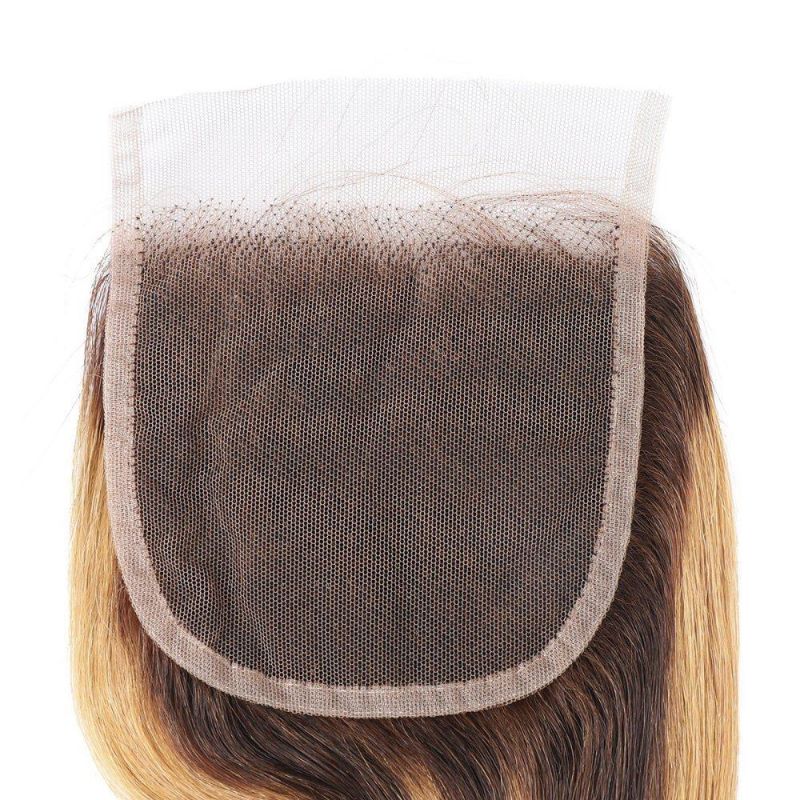 9A Brazilian Hair Ombre 4*4 Lace Frontal Closure Body Wave Hair Weaving