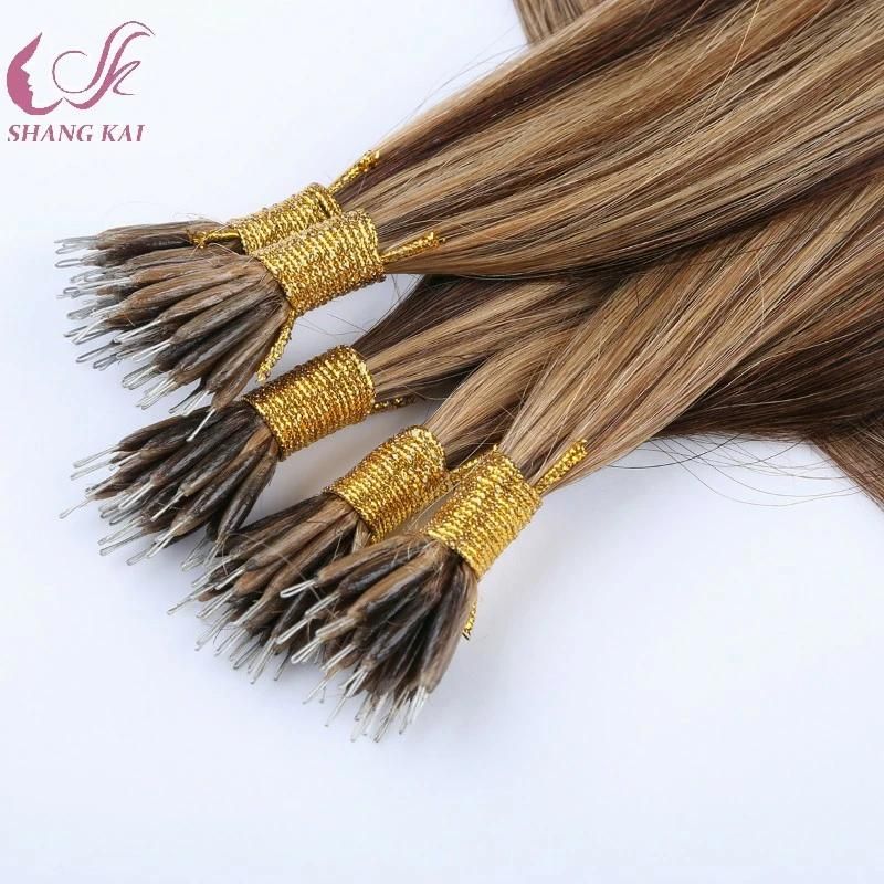 High Quality Blonde Color Nano Ring Hair Extension Remy Brazilian Hair Virgin Human Hair Extension