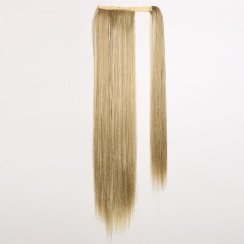 24inch Ombre Blond Silk Long Straight Ponytail Hair Extension Wholesale