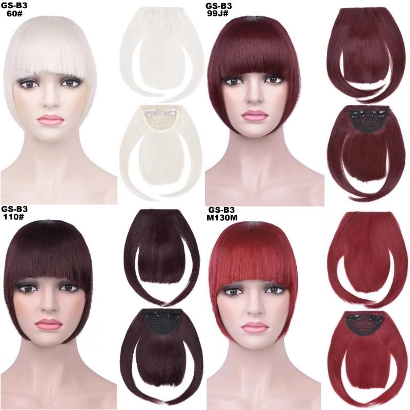 Synthetic High Temperature Fiber Clip in Hair Piece Bangs