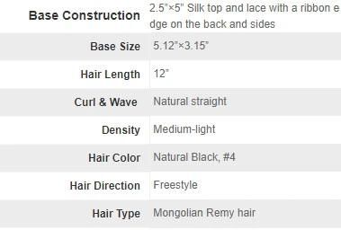 Natural Straight Womens Stock Medium-Light Remy Hair Silk Top Hair Topper New Times Hair