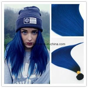 High Quality Fashionable Ombre Color 1b/Blue 100% Human Hair Braizlian Hair Weaving