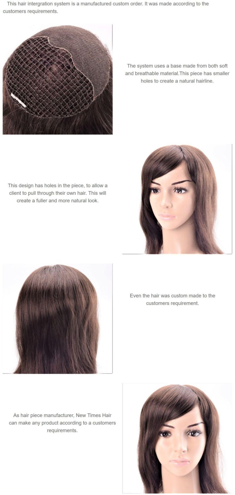 Custom Ladies Real Human Hair Integration System
