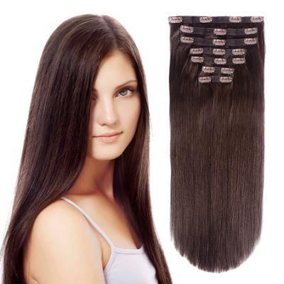 2015 Popular Color Grade 8A Human Hair Extensions, Silver Remy Human Hair Clip in Hair Extensions