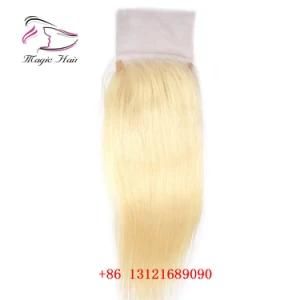 Brazilian 613 Blonde Lace Closure Straight 4*4 Remy Human Hair Bleached Knots Closure
