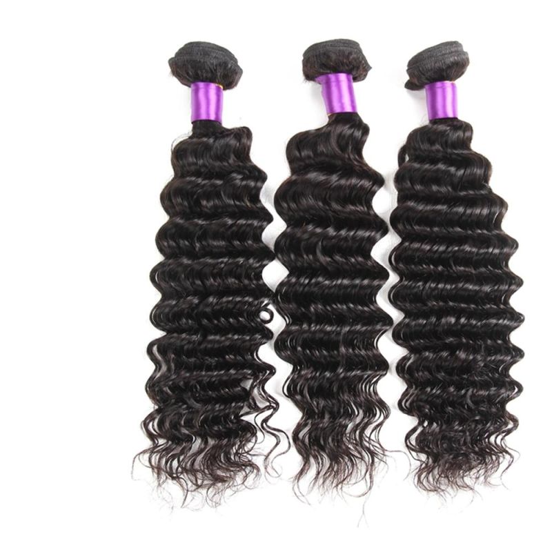 Kbeth Top Quality Brazilian Natural Color Deep Wave Wholesale Brazilian 100% Human Hair Weave Bundles for Black Women