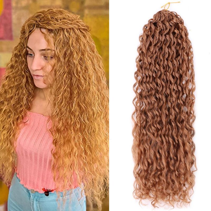 24" Afro Kinky Curly Loose Silky Wavy Crochet Braiding Hair Extension