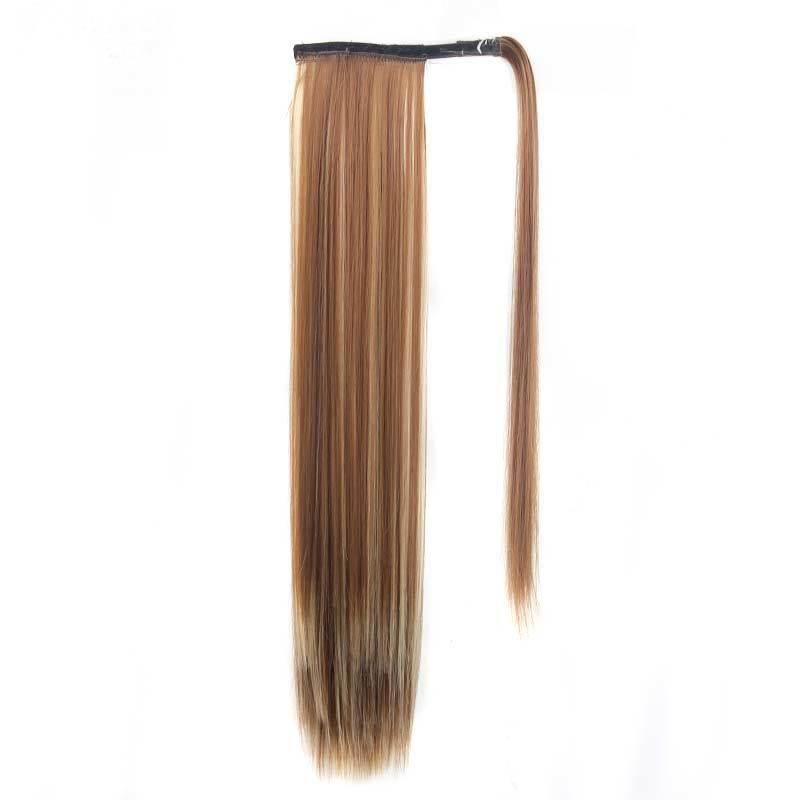 High Quality Ombre Brown Natural Straight Clip in Human Hair Ponytail Extension