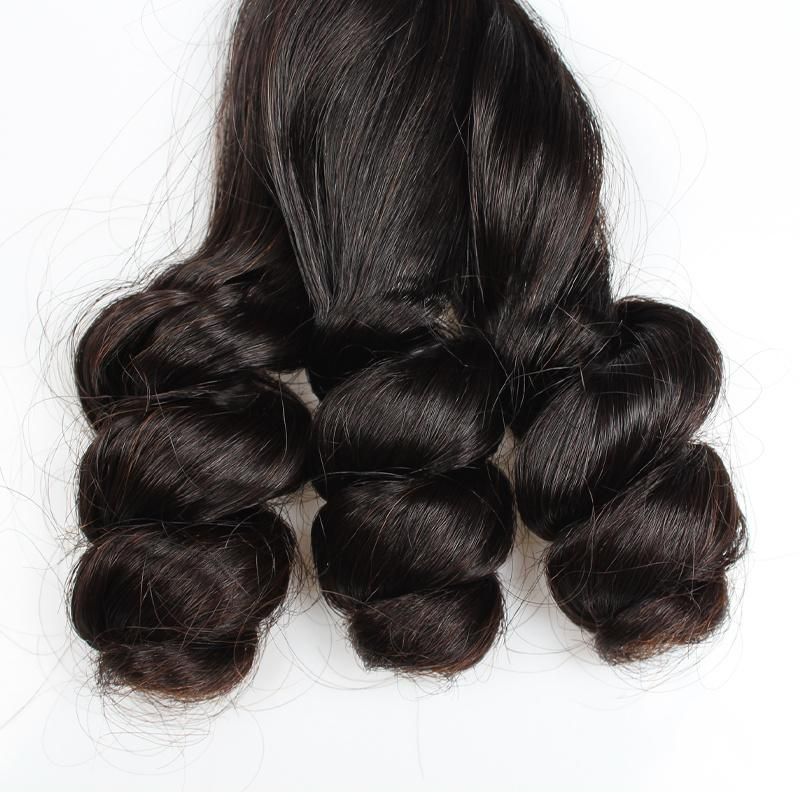 Double Drawn Remy Hair Natural Color Straight Curly Human Hair Extensions