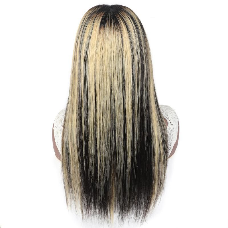 4X4 Lace Frontal Wig Silky Straight Ombre Human Hair Wigs #1b/613