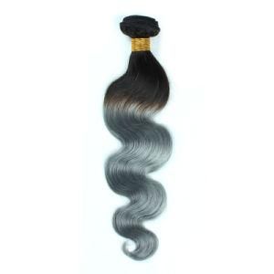 Ombre #1b Grey Color Remy Body Weave Human Hair Extension