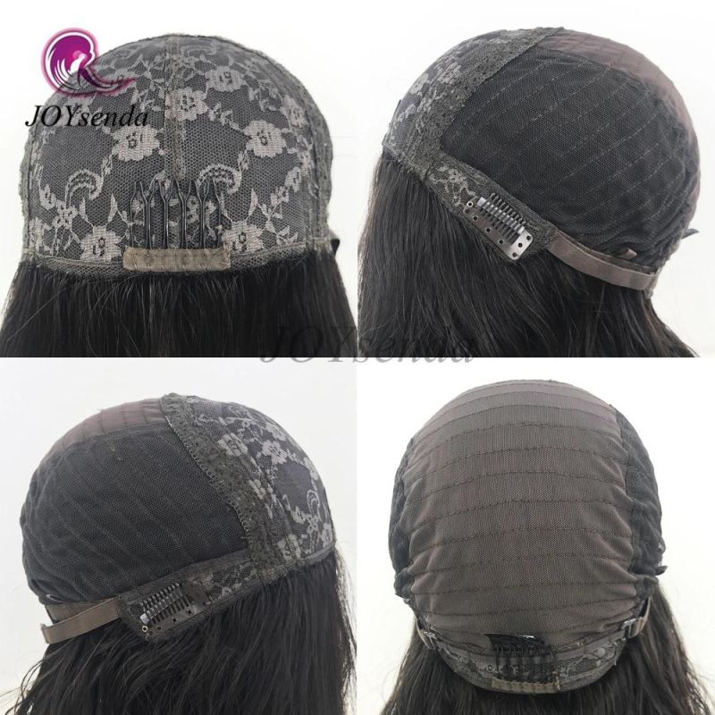 Small Layered Invisible Knots Silk Top Human Hair Kosher Wig Sheitel Dark Brown Color with Highlight Kosher Jewish Wigs