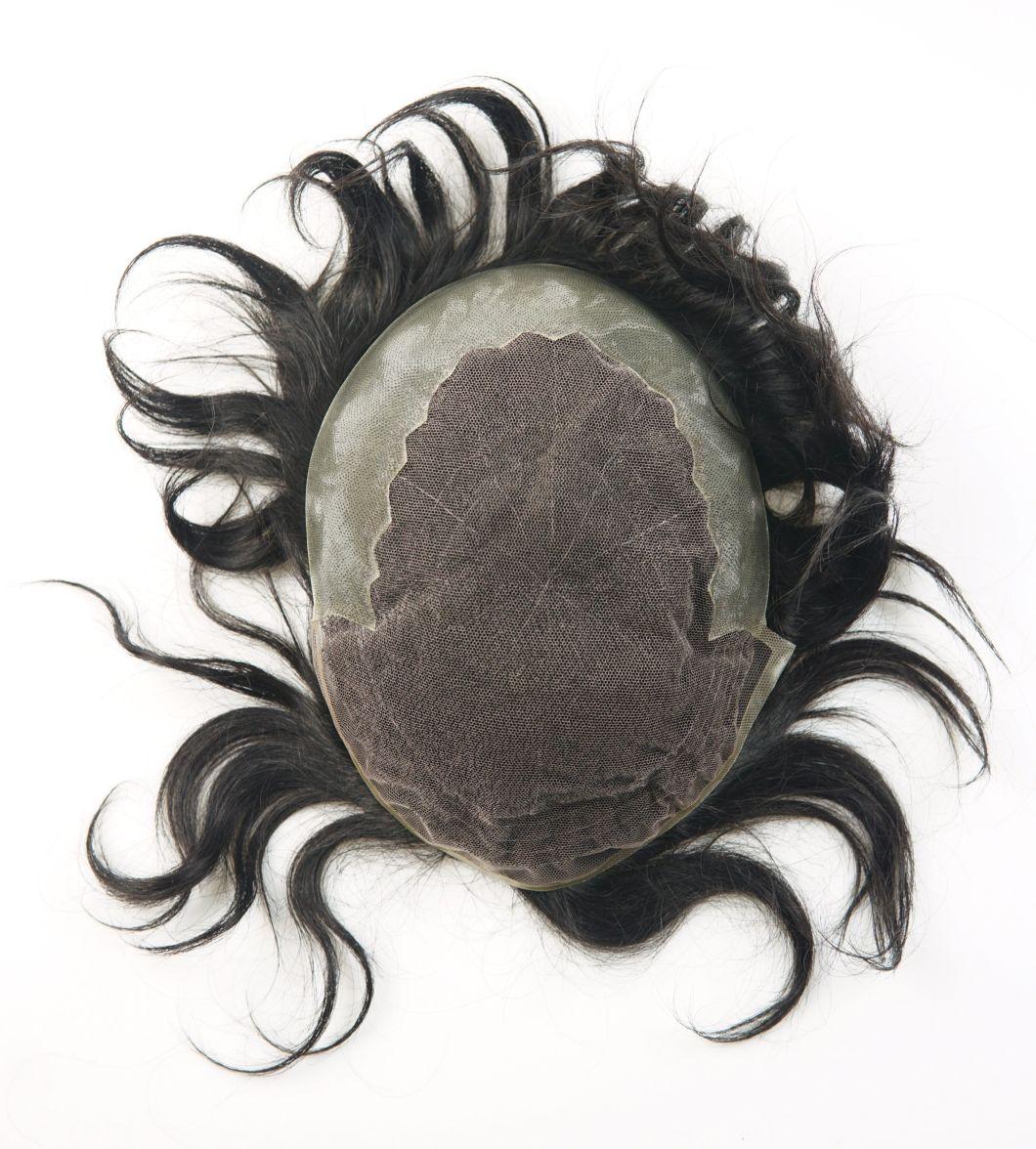 Factory Stock Virgin Human Hair Replacement Men Toupee