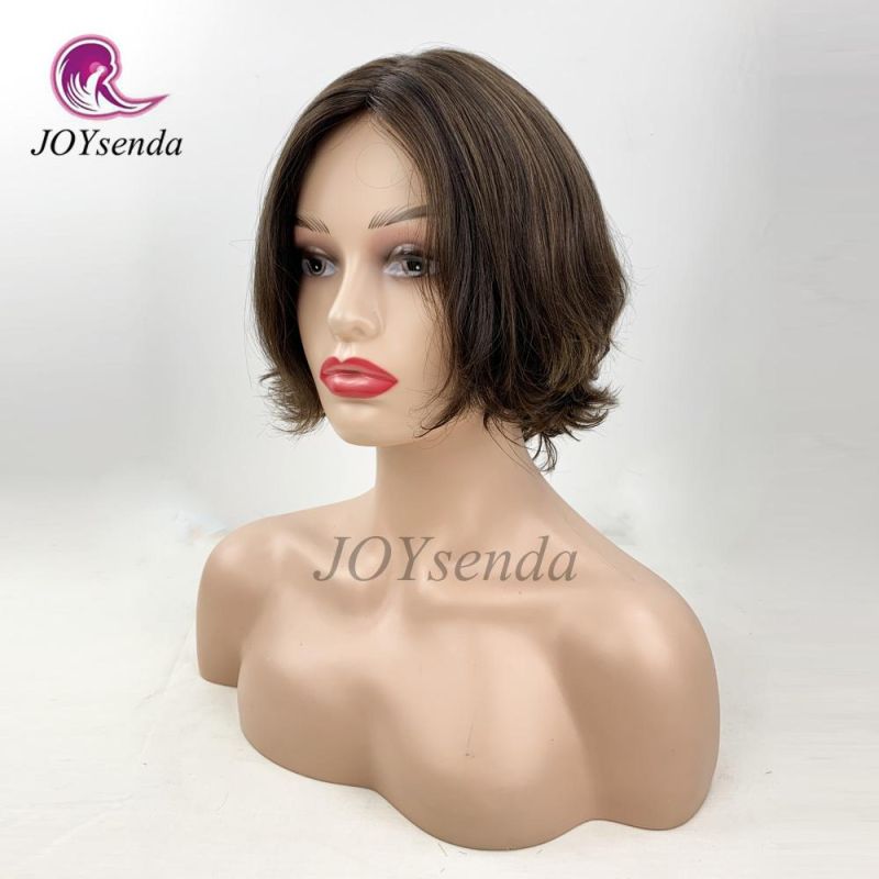 Customized Unprocessed European Virgin Human Hair Short Wavy Jewish Kosher Wigs for White Women