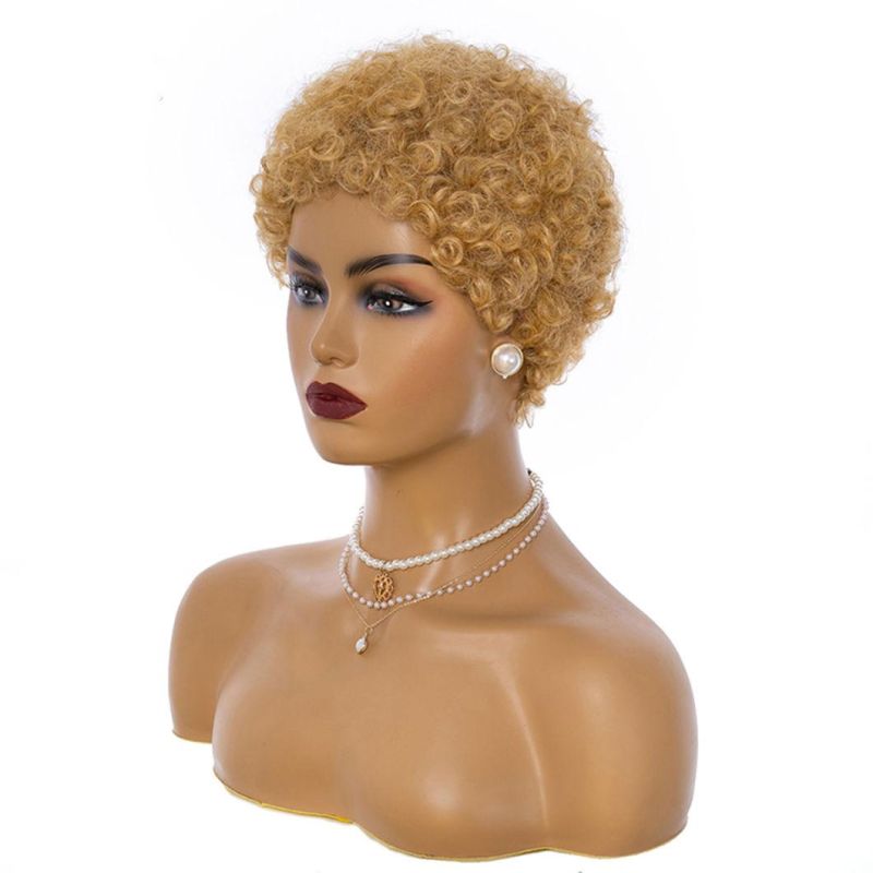 Light and Dark Brown Color Pixie Cut Wigs Short Hair Wig Heat Resistant Fiber Synthetic for Black Women