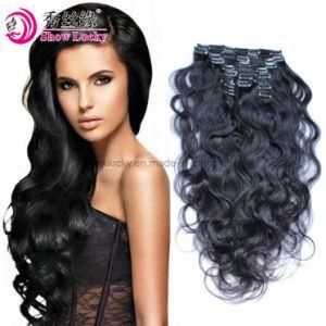 100% Virgin Hair 9A Grade Unprocessed Natural Peruvian Body Wave Hair Extension Clip in Human Hair