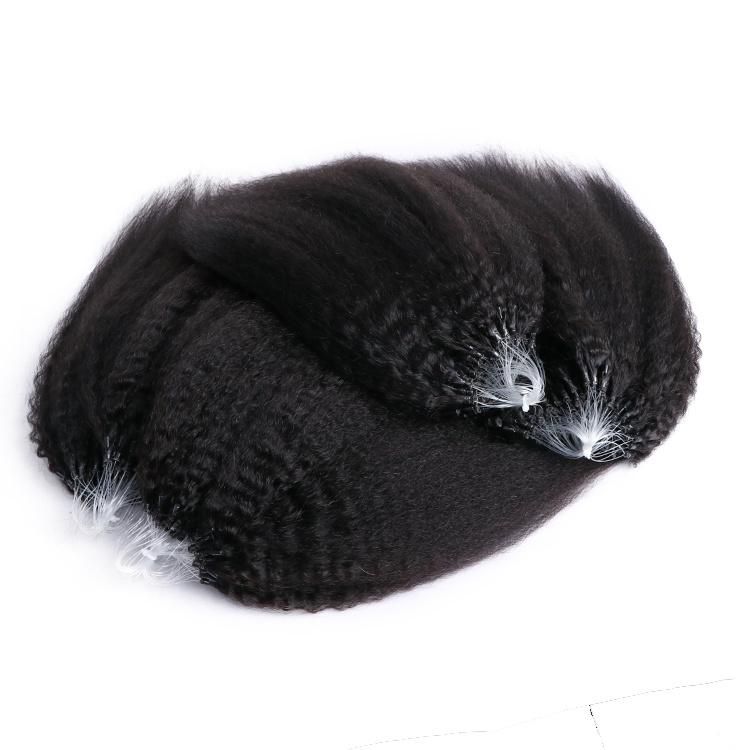 Wholesale Micro Rings Remy Virgin Human Hair Kinky Straight Micro Ring Hair Extension