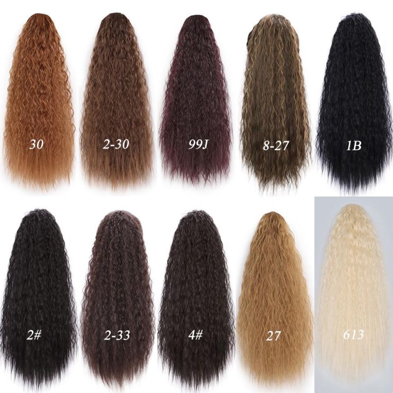 Kbeth Brown Women′s Ponytail 2021 Fashion Cool Human Hair Brazilian Raw Real Good Quality Remy 28′′ 30′′ Easy to Wear Ladies Curly Ponytails Wholesale