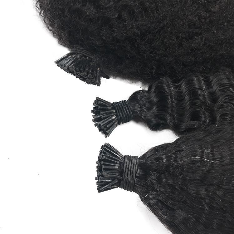 12A Raw Virgin Hair Cuticle Aligned 4c Texture I Tip Human Hair Extension