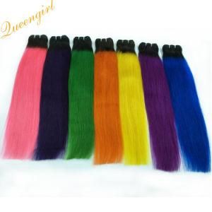 Two Tones Colored 100% Human Hair Bundle Natural Straight Malaysian Ombre Hair Extension