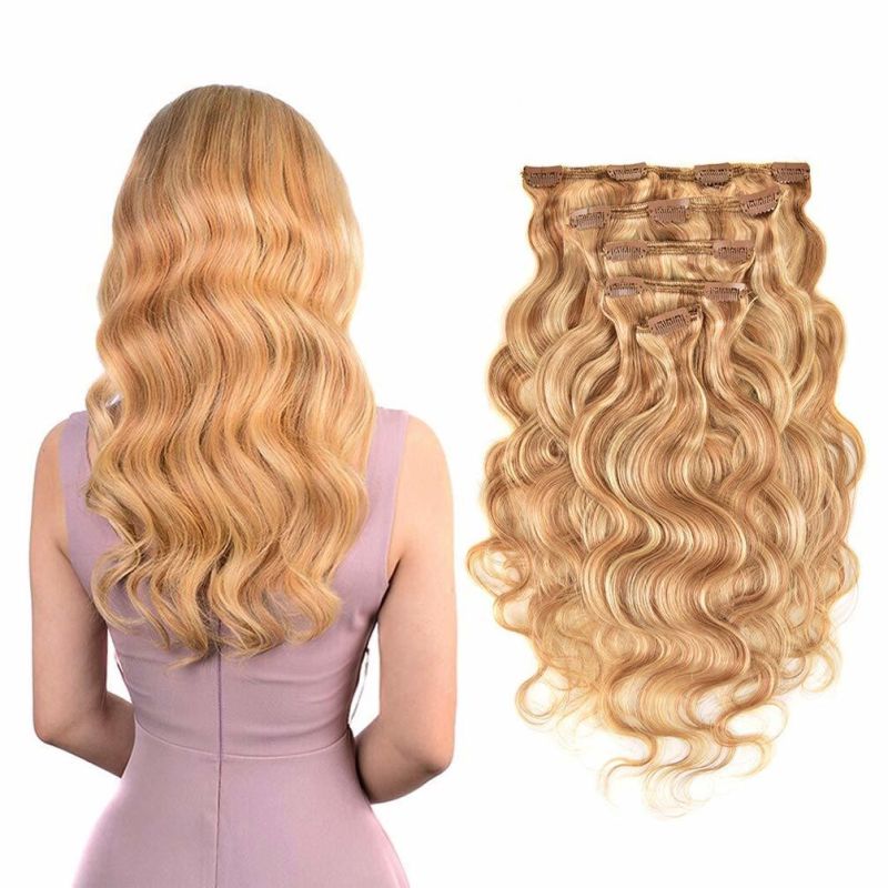 Kbeth 613 Clip in Human Hair Extension Clips for Black Women Gift 2021 Summer Comfortable Soft 100% Real Remy Blond Sexy Body Wave Human Hair Extension Factory