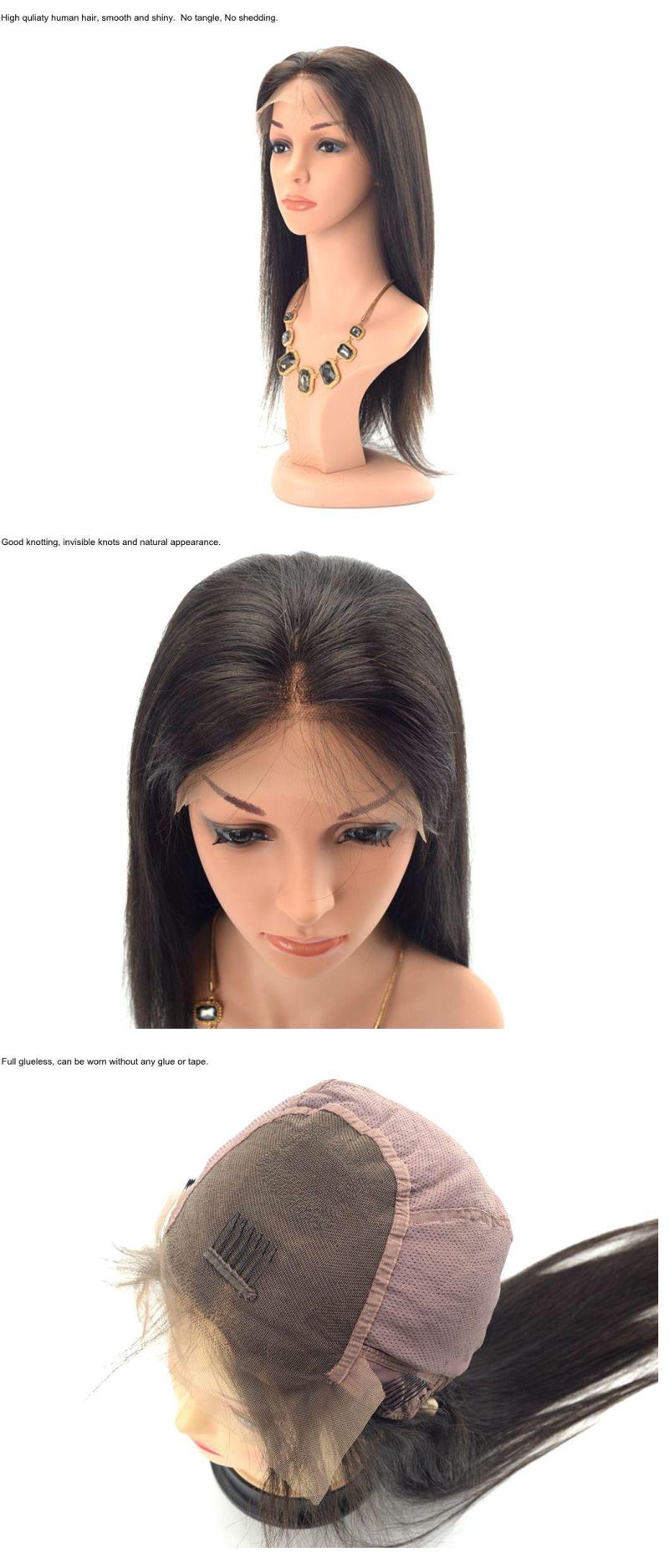 Stock Immediate Shipment Brazilian Glueless Full Lace Human Hair Women Wig Virgin
