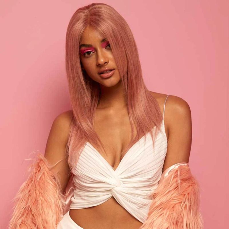 Straight Pink Wig Lace Front Human Hair Wigs for Women Human Hair Brazilian Remy 4X4 Closure Transparent Lace Wigs 20 Inches