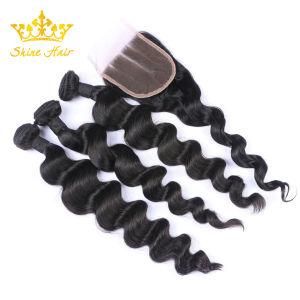 Unprocessed Remy Brazilian Human Hair for Mink Virgin Hair Bundles of Natural Color Loose Wave