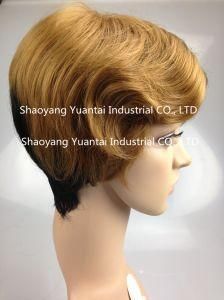 Short Wavy Synthetic Hair Wig for Woman/ Human Hair Feeling