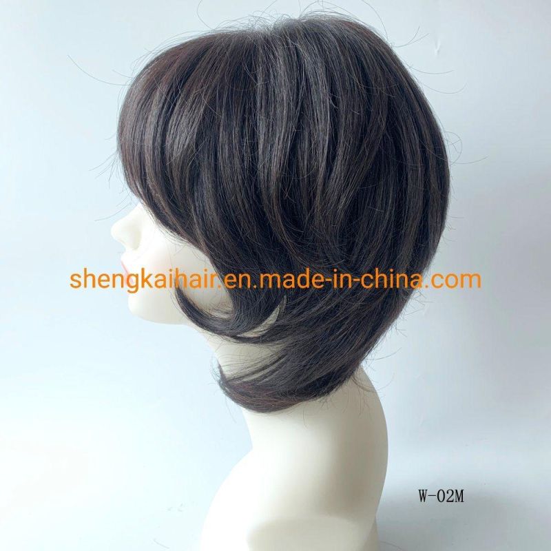 Wholesale Full Hand Tied Human Hair Synthetic Hair Mix Futura Monofilament Hair Wigs