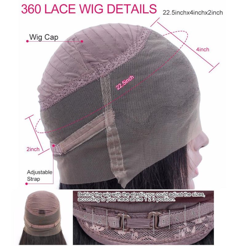 Factory Wholesale Price Brazilian Virgin 360 Lace Human Hair Wig
