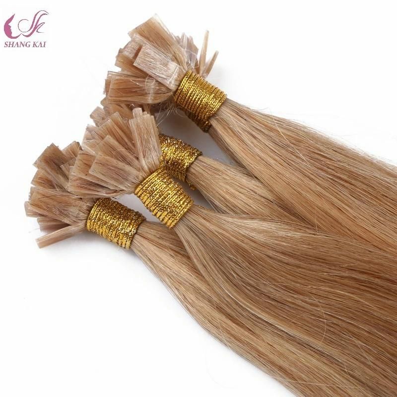 Straight Human Pre Bonded Falt Tip Italian Keratin Double Drawn Remy Hair Extension 1.0g/S 100g