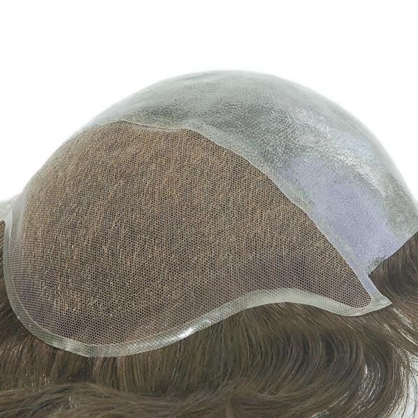 Transparent Poly with French Lace Front Human Hair System