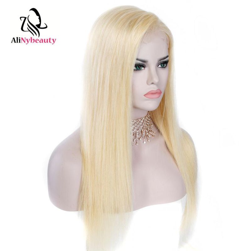 Brazilian Human Hair Straight Wig Blonde 613 Lace Front Wig