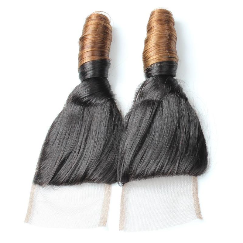 9A 4*4 Lace Closure Spring Twist Curly Brazilian Hair Remy Human Hair Weave