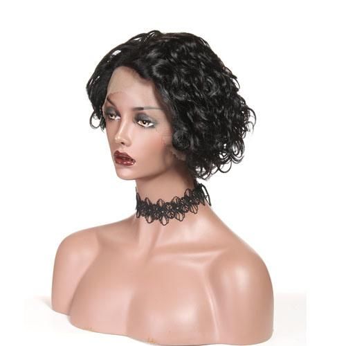 Remy Curly Bob Front Lace Wig Pre Plucked Hairline for Black Women