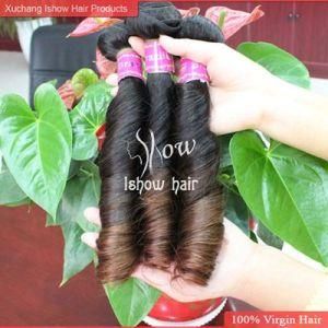 New Arrival 2014 5A Ombre Remy Hair Two Tone Color 1b/4# Tangle Free Spring Curly