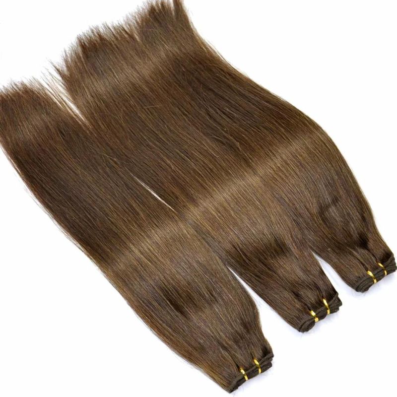 Color #4 Straight 100% Human Remy Hair Weft