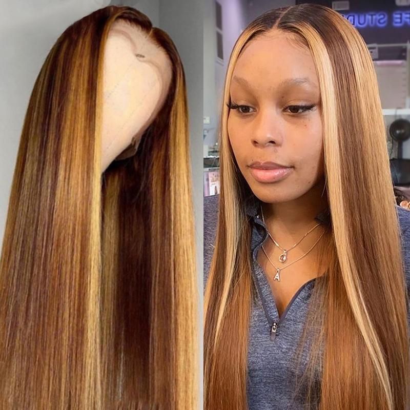 Kbeth Brown Human Hair Wig Straight for Black Women 2021 Fashion Custom Remy Long Summer HD Full Lace Wigs From China Factory