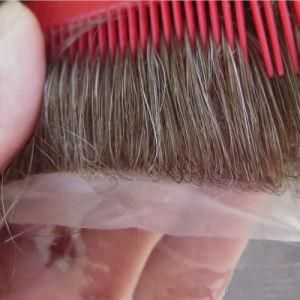 #6 with White Hair Natural Hairline Super Thin Skin Toupee for Men