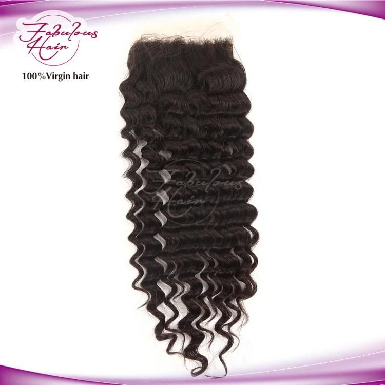 Long Transparent Lace Closure Free Part Deep Wave for Sale